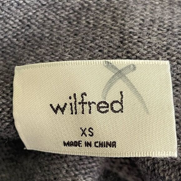 Aritzia Wilfred Cyprie Merino Wool Mock Neck Chalet Grey Sweater Size XS - Picture 4 of 6